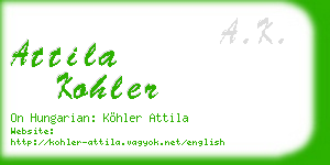 attila kohler business card